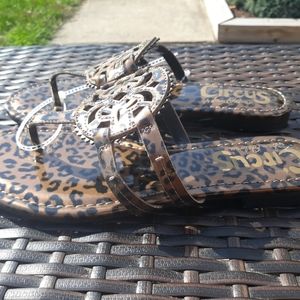 Sam Edelman Circus leopard print flip flops